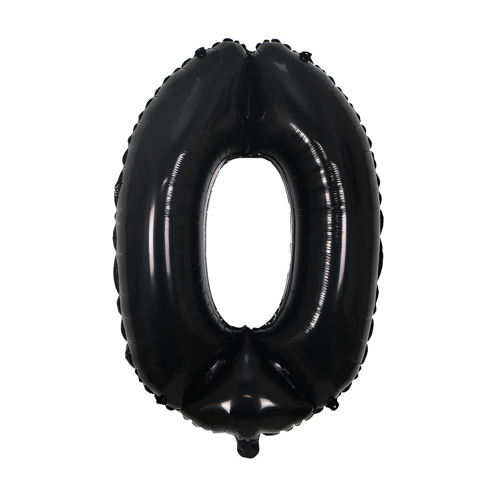 Кулька цифра 0 фольгована 32 дюйма чорний Київ - фото 1