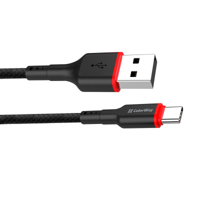 Дата кабель USB-C to USB-C 1.0m 2.4А black ColorWay (CW-CBUC064-BK) Винница - изображение 2