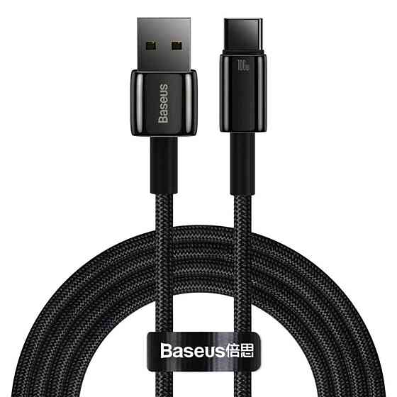 Кабель USB - Type-C Baseus Tungsten Gold Fast Charging Data Cable 100W 2m Black CAWJ000101 Одеса