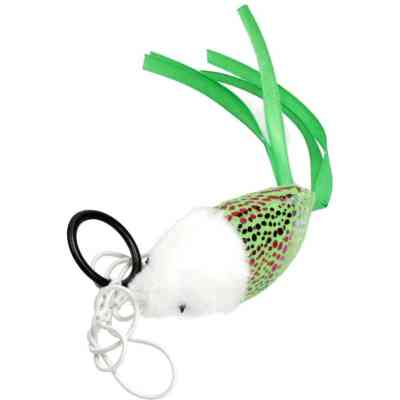 Игрушка для кошек Hippie Pet Рибка з мотузкою зелена 7.5 см (HIPCT2304008Z) Винница