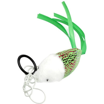 Іграшка для котів Hippie Pet Рибка з мотузкою зелена 7.5 см (HIPCT2304008Z) Вінниця - фото 1