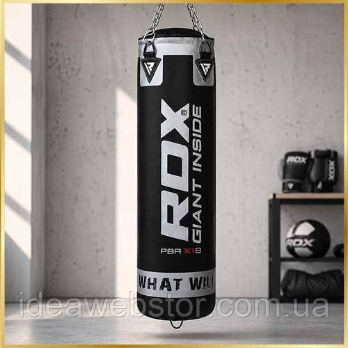Груша боксерська RDX Leather Black 1,4 м 45-55 кг професійний мішок для боксу та єдиноборств Київ - фото 6