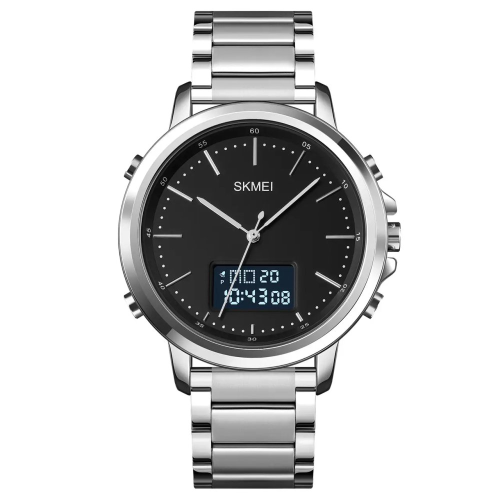 Мужские наручные часы Skmei 1652 с металлическим браслетом (Серебристый с белым) Винница - изображение 2