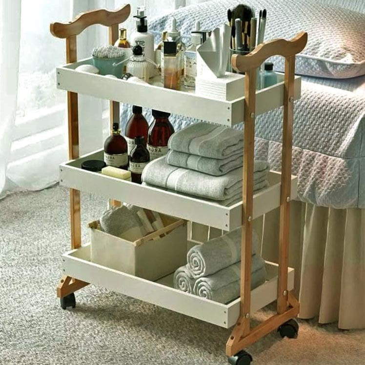 Етажерка для ванної на коліщатах "Лортасі" сієна-зефір Миколаїв - фото 1