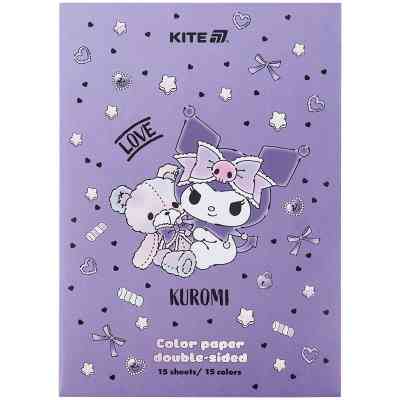 Кольоровий папір Kite А4 двосторонній Kuromi (15 аркушів/15 кольорів) (HK24-250-2) Вінниця
