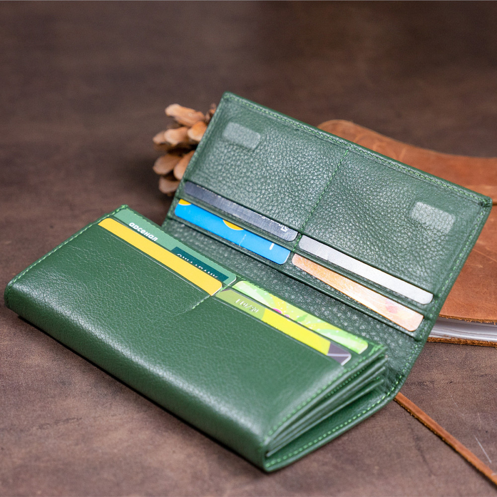 Кошелек на магнитах с клапаном женский Зеленый (ST Leather) Киев - изображение 1