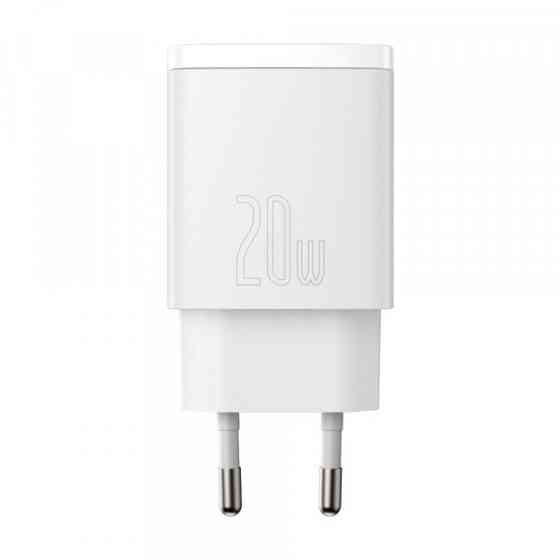 Зарядний пристрій 2xUSB 20W (USB-C+USB-A) Білий Baseus (CCXJ-B02) Киев
