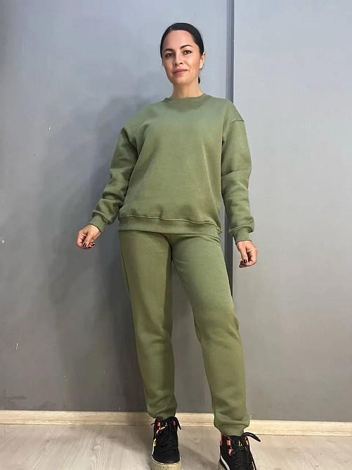 Світшот жіночий Pepper&mint 24-14 базовий простий подовжений оверсайз хакі, хакі, L Київ - фото 13