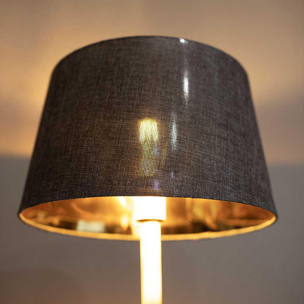 Торшер MSK Electric с серым плафоном из ткани под лампу  Е27 с золотым основанием NL 3621 GD+GR Одесса - изображение 7