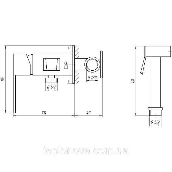 Змішувач гігієнічний TOPAZ LEXI TL 21106-H57-BL Чернівці