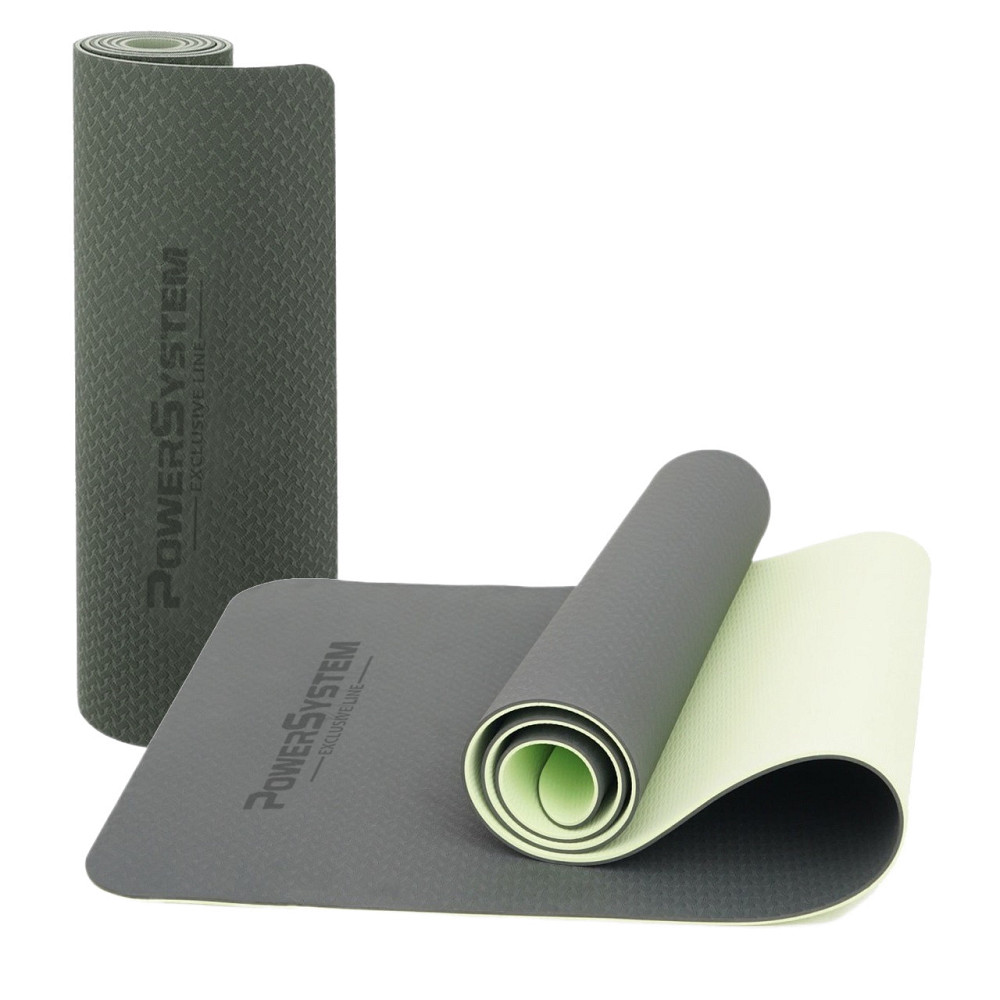 Килимок для йоги та фітнесу Power System PS-4060 TPEYoga Mat Premium Green (183х61х0.6) Київ - фото 2