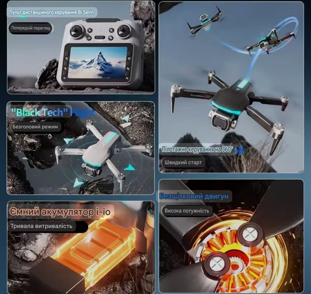 M7 -4.5 дюймовий великий екран квадрокоптер. Харків - фото 3