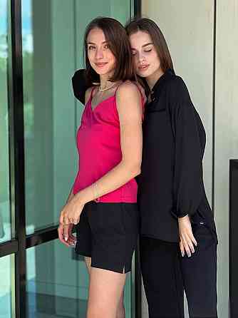 Костюм-трійка жіночий літній креп-жатка Чорний XS-S Харків