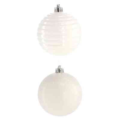 Ялинкова іграшка Chomik пластикові кулькикомпл. 6 шт, 8см, молочні (5900779877290) Вінниця
