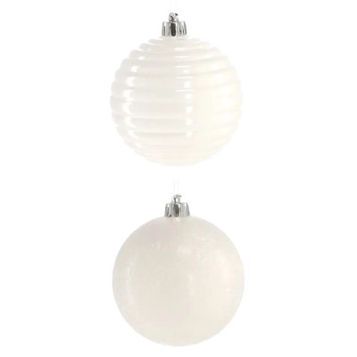 Елочная игрушка Chomik пластикові кулькикомпл. 6 шт, 8см, молочні (5900779877290) Винница - изображение 2