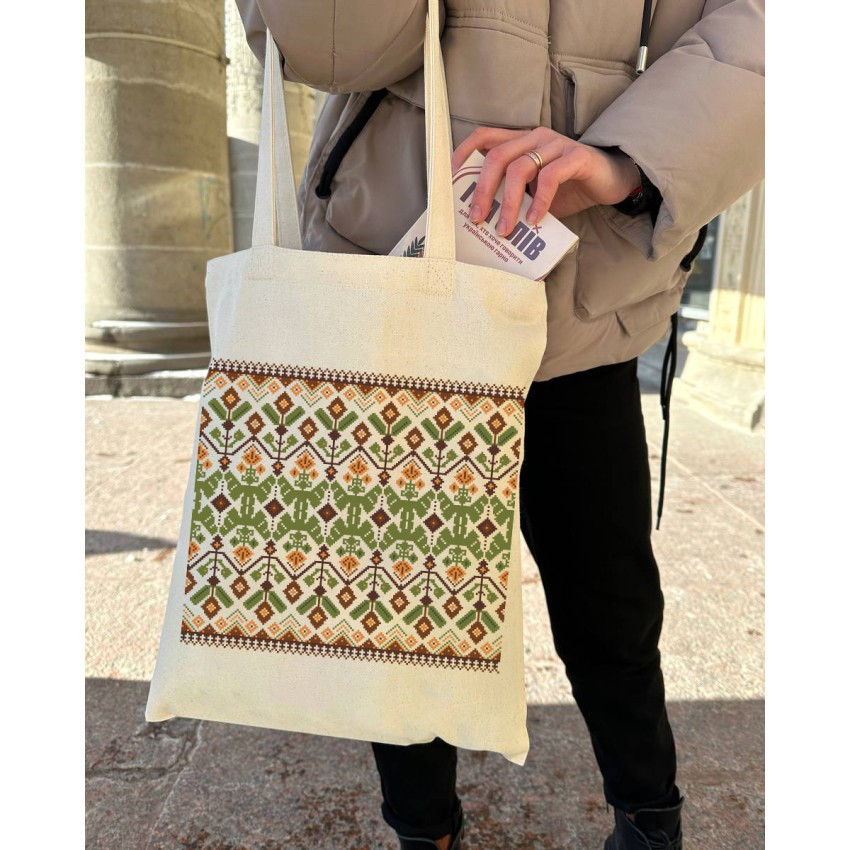 Екошопер BookOpt BK 4111 Карпатська вишивка бежевий Киев - изображение 8
