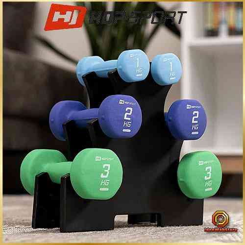 Комплект фитнес гантелей HS-V120DRS 12 кг с подставкой для занятий спортом и фитнесом дома и в зале Киев
