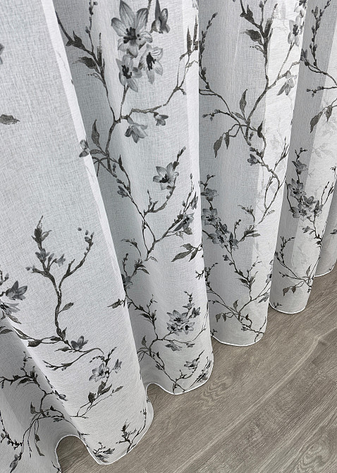 Тюль VR-Textil 1863т Flora Батист Білий з чорним 300х270 см (42-0825) Київ - фото 8