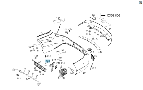 Mercedes-Benz  A0009052504 Радарний датчик контролю мертвої зони у задній бампер GLC X253 E-class W212 SLK/SLC R172 Одеса