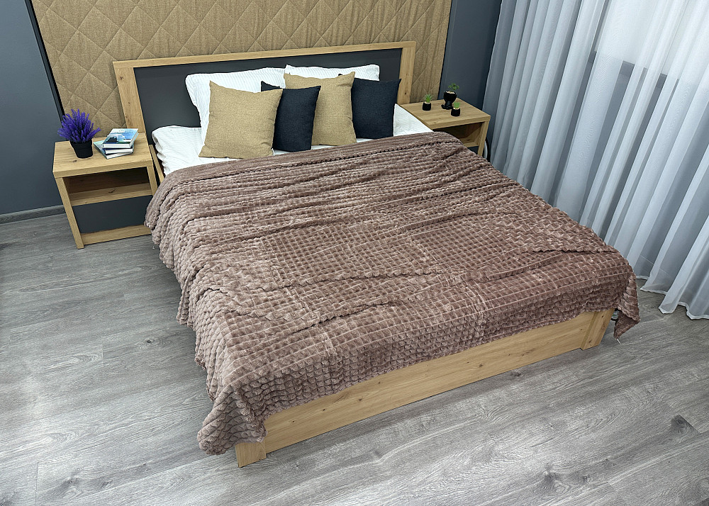 Плед-покривало Кубик 200х220 см (+-10см) Пудровий (87-233) Київ - фото 3