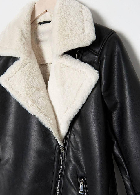 Жіноча стильна дублянка зі штучним хутром Одеса - фото 6