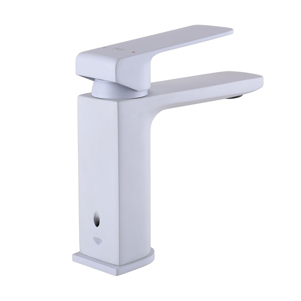 Змішувач для умивальника TOPAZ ODISS TO 18221-H52-WW на гайці, Білий матовий ,шланги TAQ-M1055,D35 Тернопіль - фото 5