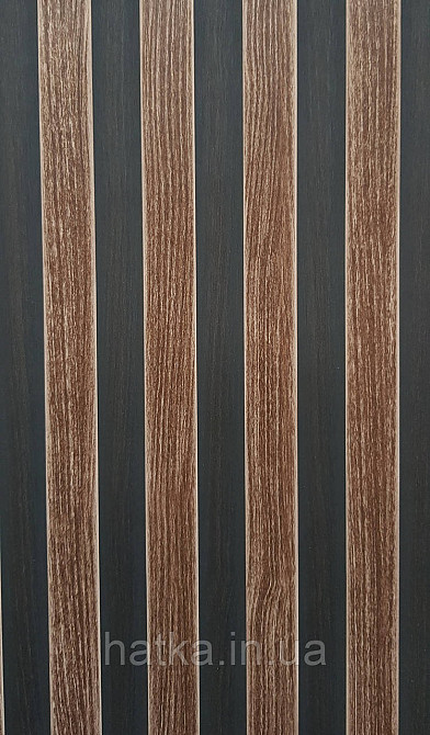 Шпалери вінілові на флізеліні AdaWall Omega1.06х10 смуги 3д під стінову панель чорні темно-коричневі 23211-4 Київ - фото 1