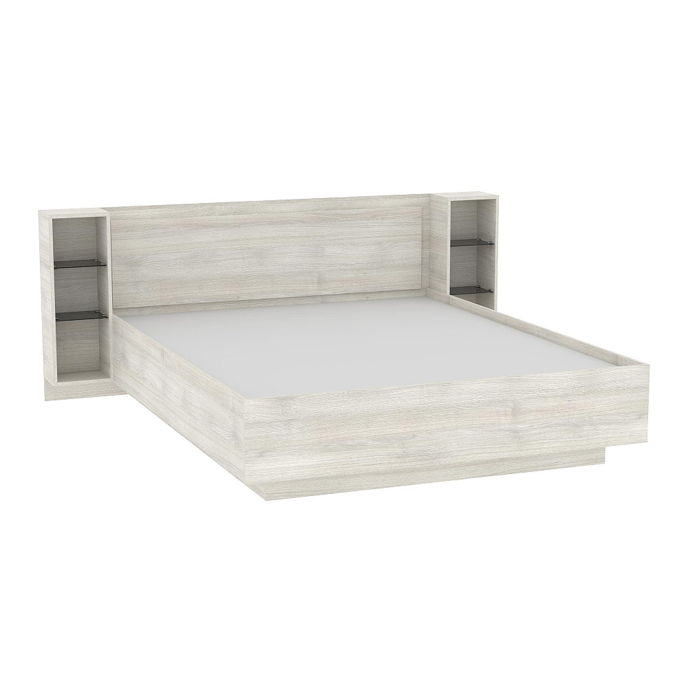 Кровать Кристалл №1 двуспальная, Дуб Шамоні Світлий, 2035х1976х850 Львов - изображение 1