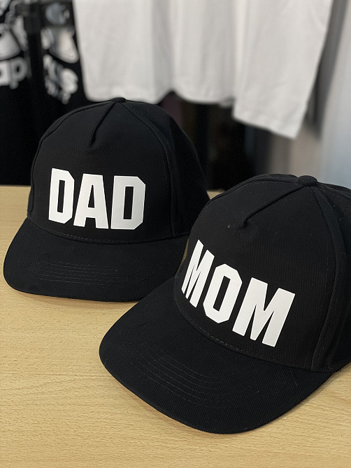 Парні чорні кепки DAD / MOM — подарунок майбутнім батькам Чернівці - фото 3