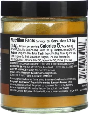 Куркума ферментована Dr. Mercola Fermented Turmeric Powder Solspring 70 г Київ