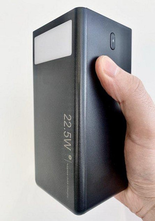 Внешний аккумулятор Повербанк 50000 mAh WUW Y500 22.5W с фонариком (Black&White) Винница - изображение 5