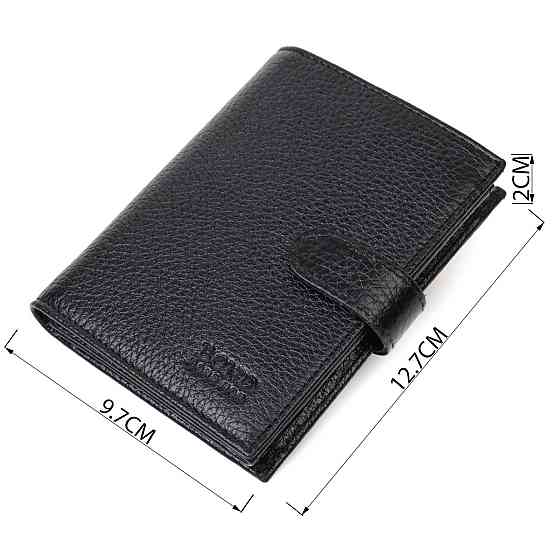 Портмоне для чоловіків з натуральної зернистої шкіри BOND 22055 Чорний Київ