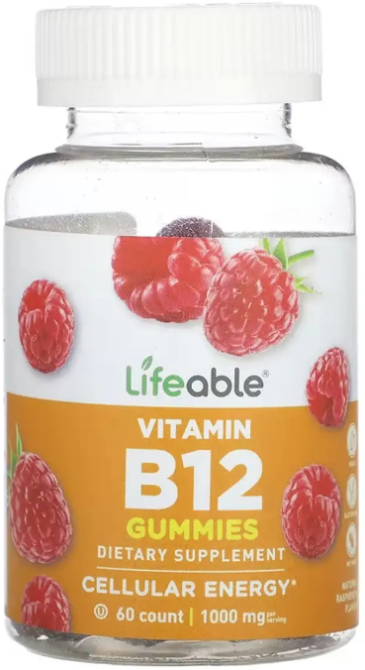 Витамин B12 Lifeable Vitamin B12 Adult 60 жев таб малина Киев - изображение 1