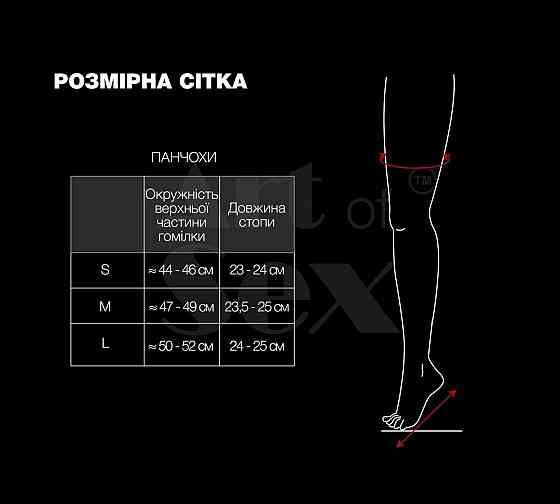 Чулки в мелкую сетку с лакированной коронкой Art of Sex - Rose, цвет красный, М Sex Aura Киев