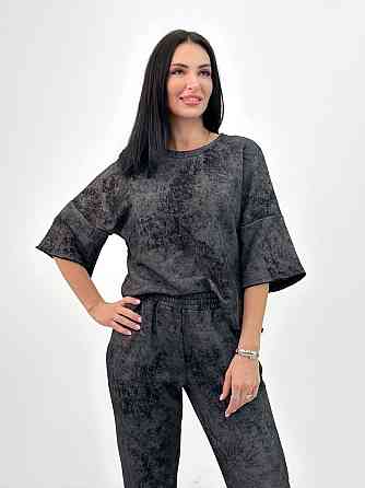 Жіночий костюм з турецької двунитки петля з ефектом tie dye "George"| Батал| Розпродаж моделі Київ