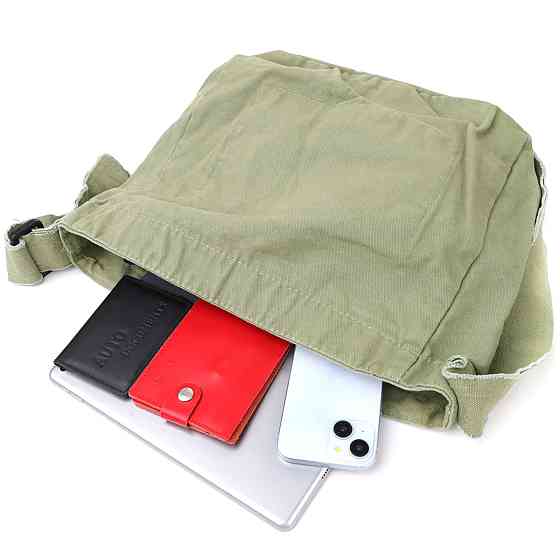 Сумка на плече из качественного текстиля Vintage sale_15131 Оливковый Киев