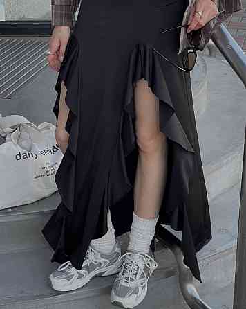 Жіноча трендова стильна спідниця з воланами мікро-масло Одеса