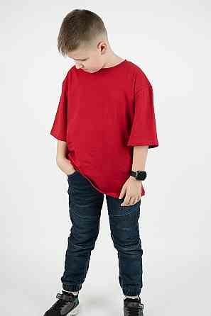 Футболка для хлопчика оверсайз, бордова бавовняна, топ Київ