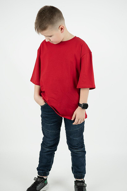 Футболка для хлопчика оверсайз, бордова бавовняна, топ Київ - фото 3