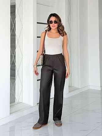 Шкіряні штани прямого крою "Cosmic" |  Норма та батал Шоколадний, 50-52 Київ