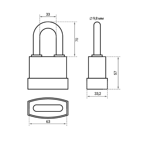 Замок навісний 63мм HG376 L (в гумовому чохлі) KEDR Житомир