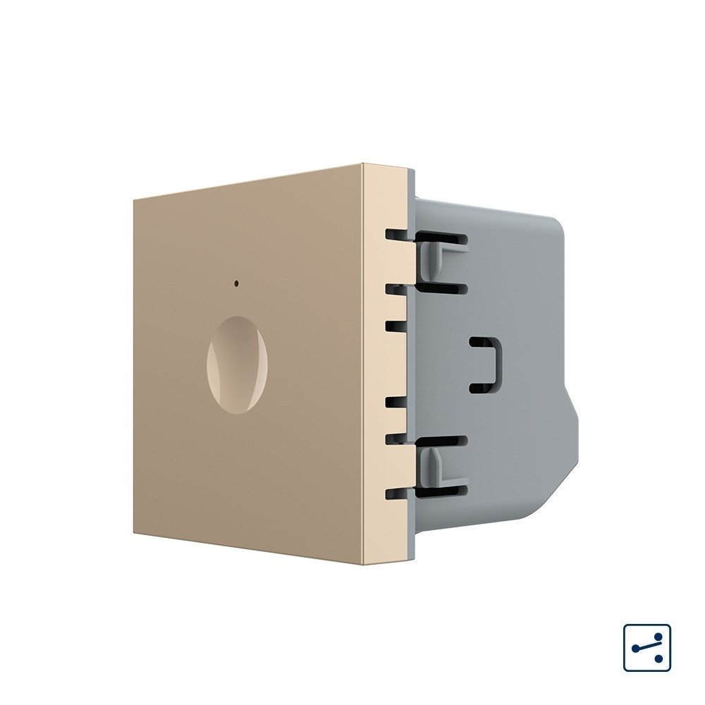 Сенсорний вимикач LIVOLO Sense, золотий, прохідний / перехресний, 5А 230В, без нейтралі, модуль без рамки (VL-FC1S-2AP) Коломия - фото 1