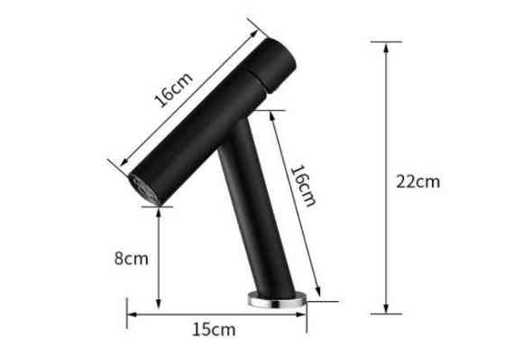 Дизайнерский смеситель для раковины, однорычажный кран горизонтальный монтаж WanFan для ванны Черный-хром Каменец-Подольский