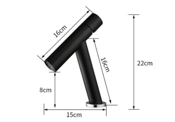 Дизайнерский смеситель для раковины, однорычажный кран горизонтальный монтаж WanFan для ванны Черный-хром Каменец-Подольский - изображение 6