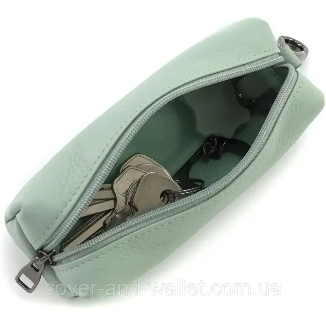 Элитная женская ключница мятного цвета на молнии Marco Coverna W005 Light Green Киев - изображение 5