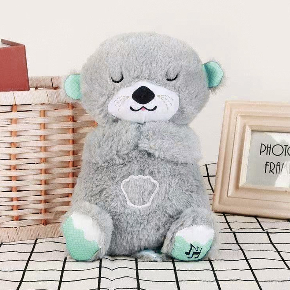 Мягкая игрушка-ночник Дышащая выдра 30см, от батареек / Игрушка выдра для сна / Ночник с белым шумом Киев - изображение 5