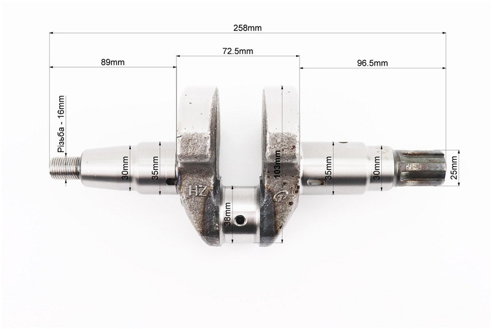 Колінвал 178FA ZUBR (Dшийки-38mm,  H-103mm) під шліц Киев - изображение 2