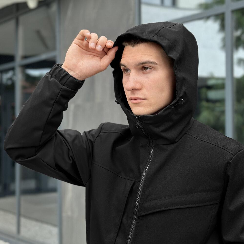 Осіння чоловіча чорна куртка із даймонд-котону Pobedov Shum Київ - фото 6