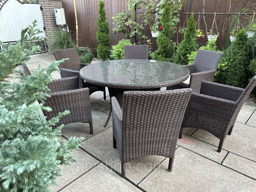 Ротангові меблі вуличні на 6 чоловік коричневі Київ - фото 5