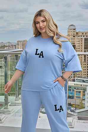 Жіночий легкий спортивний костюм із футболкою "Amante" |  Норма та батал Блакитний, 54-56 Київ
